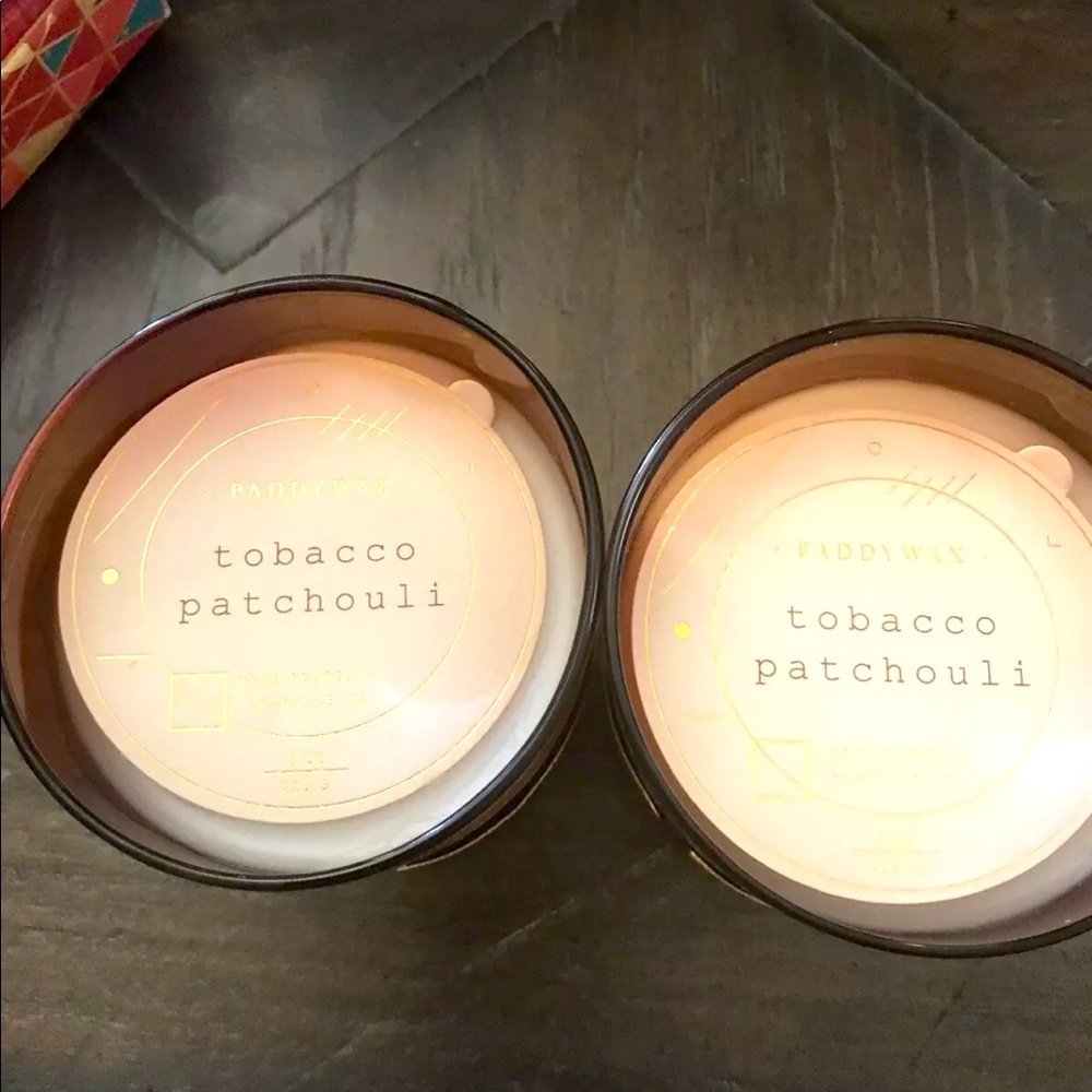 2 Paddywax Tobacco Patchouli candles